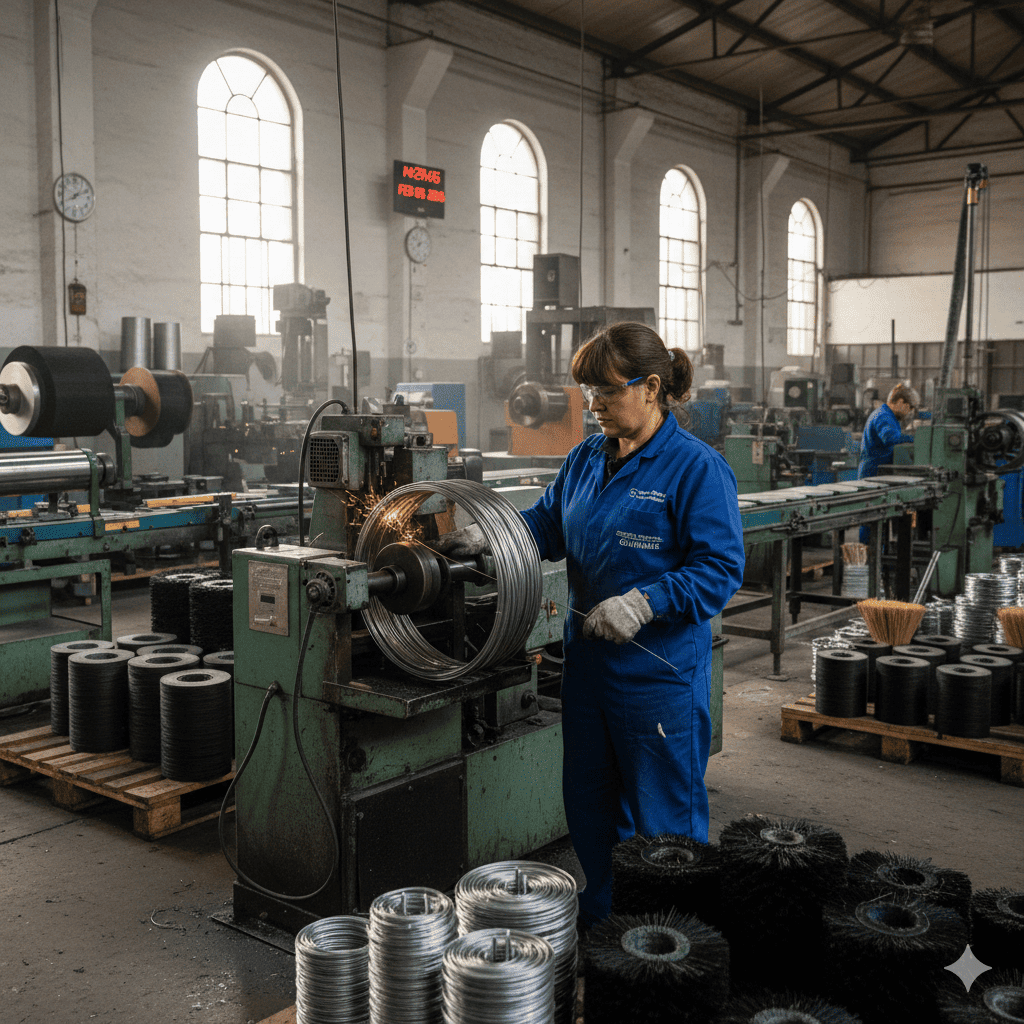 Aplicação de escovas industriais